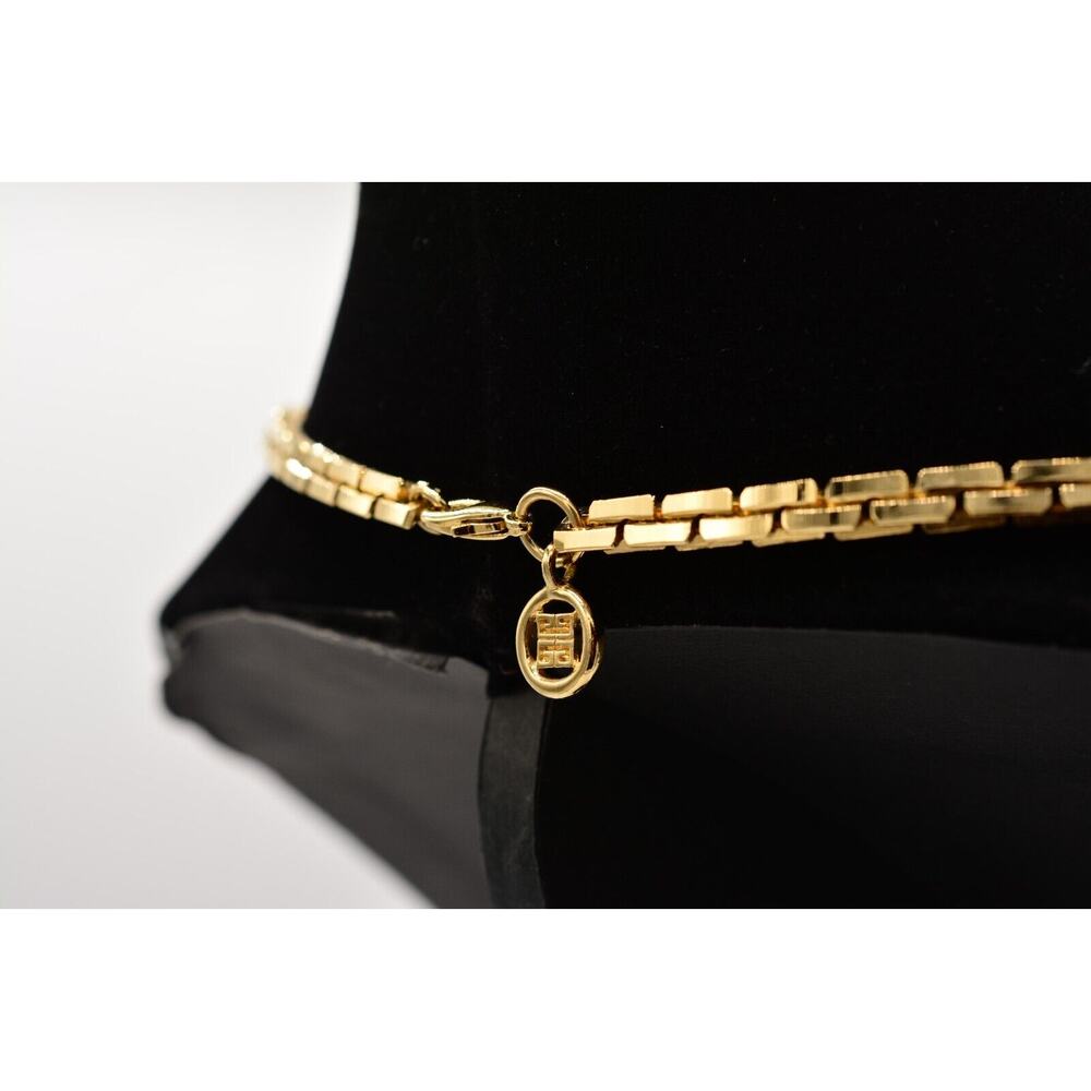 Givenchy Vintage Collar Chain Necklace Chunky Boxed Linked Gold Signed 80s BinA - Picture 7 of 12